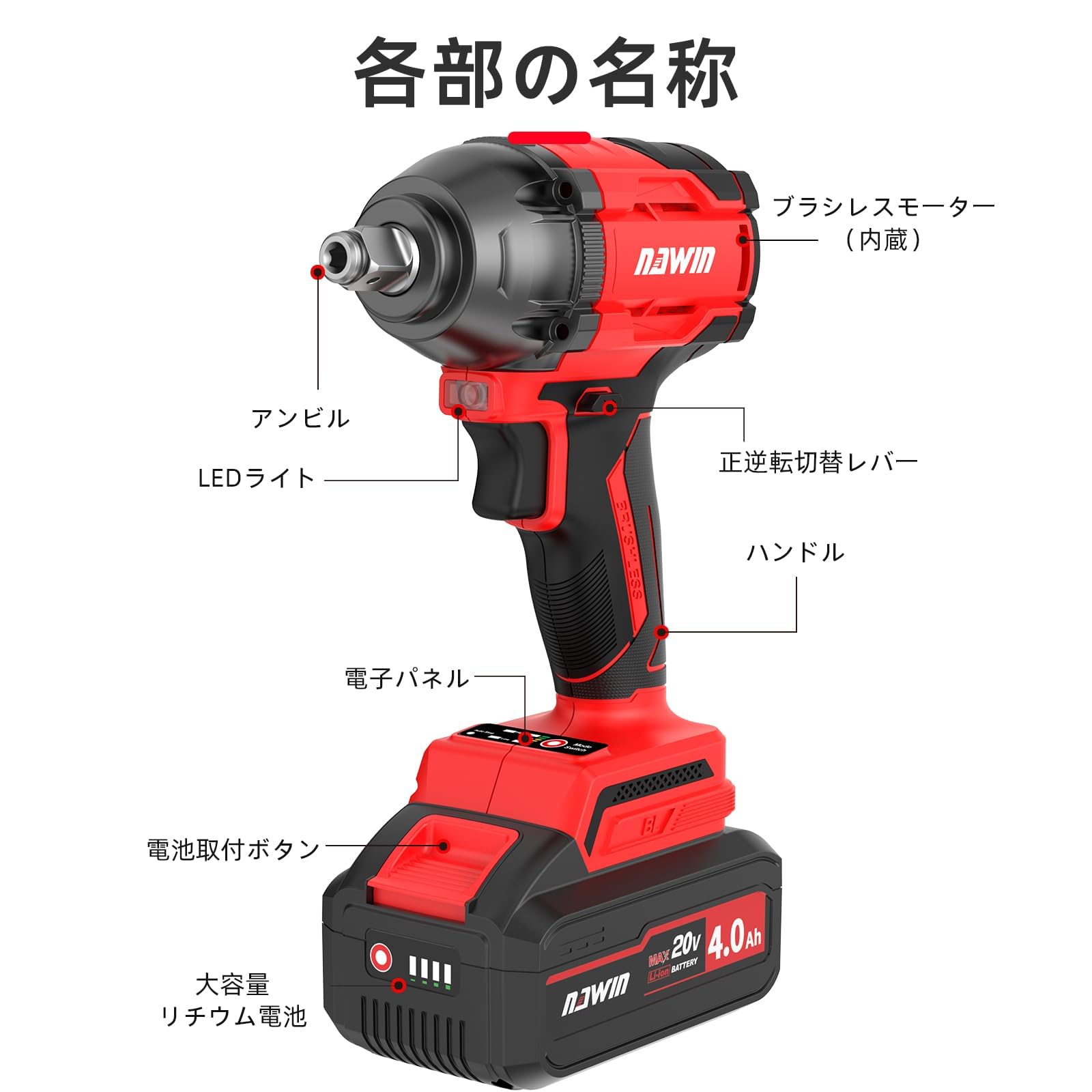 Amazon.co.jp: ナウィン電動工具専門店: インパクトレンチ